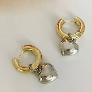 Stainless steel Hoop Earrings With Metal Heart Earrings For Women